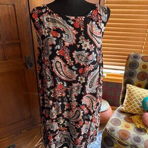 J. Jill Paisley Print Sleeveless Tunic/Dress Size Large